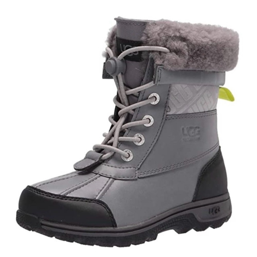 UGG Unisex Kids Butte II CWR UGG Print and Black Lace-Up Boots Waterproof Snow